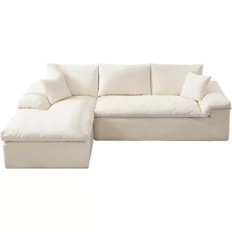 AMERLIFE 108 L-Shaped Boneless Sectional Sofa, Modern Oversized Cloud Couch for Living Room, No Assembly