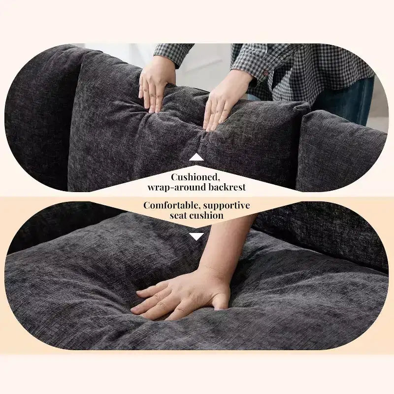 AMERLIFE 108 L-Shaped Boneless Sectional Sofa, Modern Oversized Cloud Couch for Living Room, No Assembly