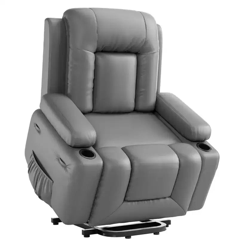 Power Lift Recliner Chair with Heat & Massage  PU Leather Electric Sofa for Elderly, Remote Control
