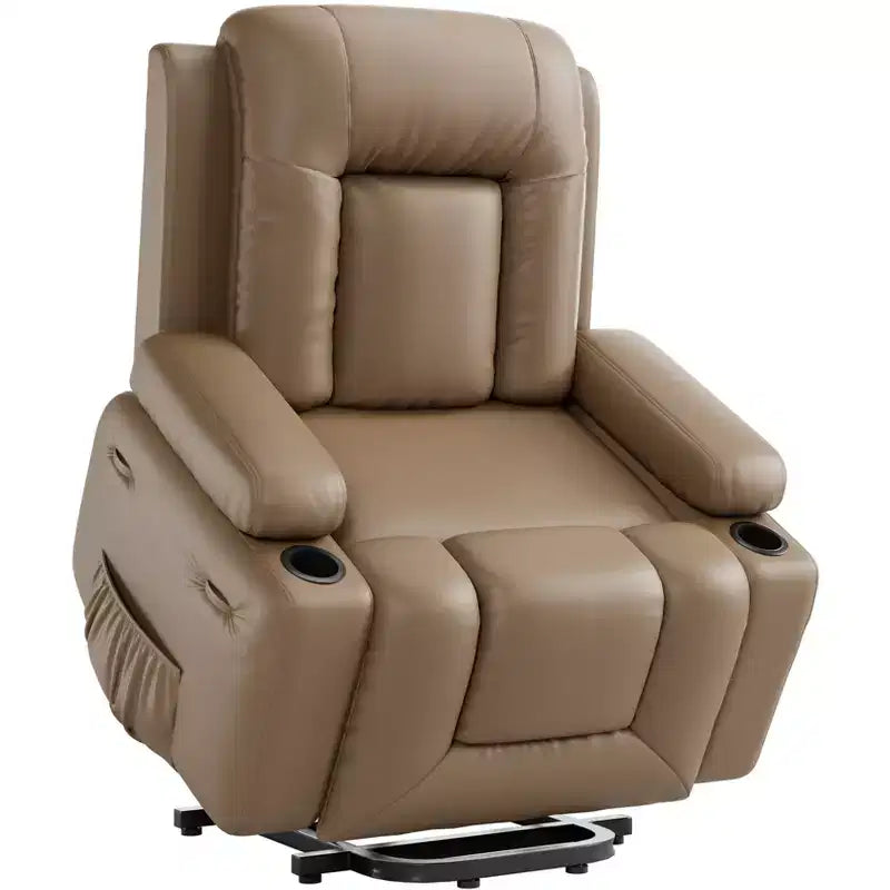 Power Lift Recliner Chair with Heat & Massage  PU Leather Electric Sofa for Elderly, Remote Control