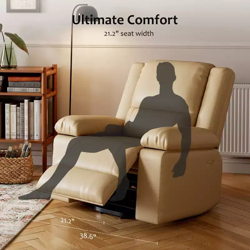 Power Lift Recliner Chair for Seniors  Electric Heated Massage Sofa with Remote, PU Leather, Side Pocket, Beige