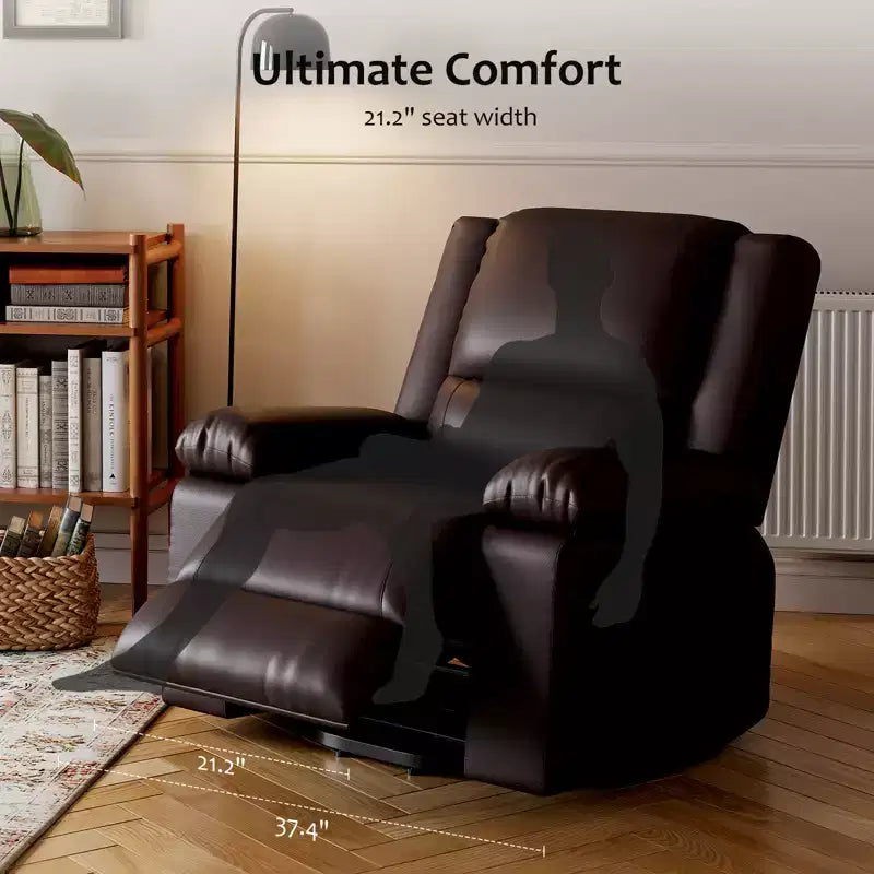 Power Lift Recliner Chair for Seniors  Electric Heated Massage Sofa with Remote, PU Leather, Side Pocket, Beige