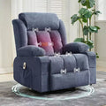 COZONY Rocker Recliner Chair with Heat & Massage - 360 Swivel, Oversized Single Sofa Seat with 3 Positions, USB Ports, Cup Holders, Side Pockets