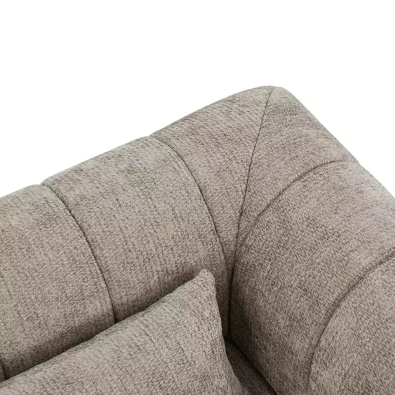 MAYEERTY 145.5-Inch Modular Sectional Sofa Beige Polyester Upholstery, 4-Piece Compressed Sponge Couch for Living Room