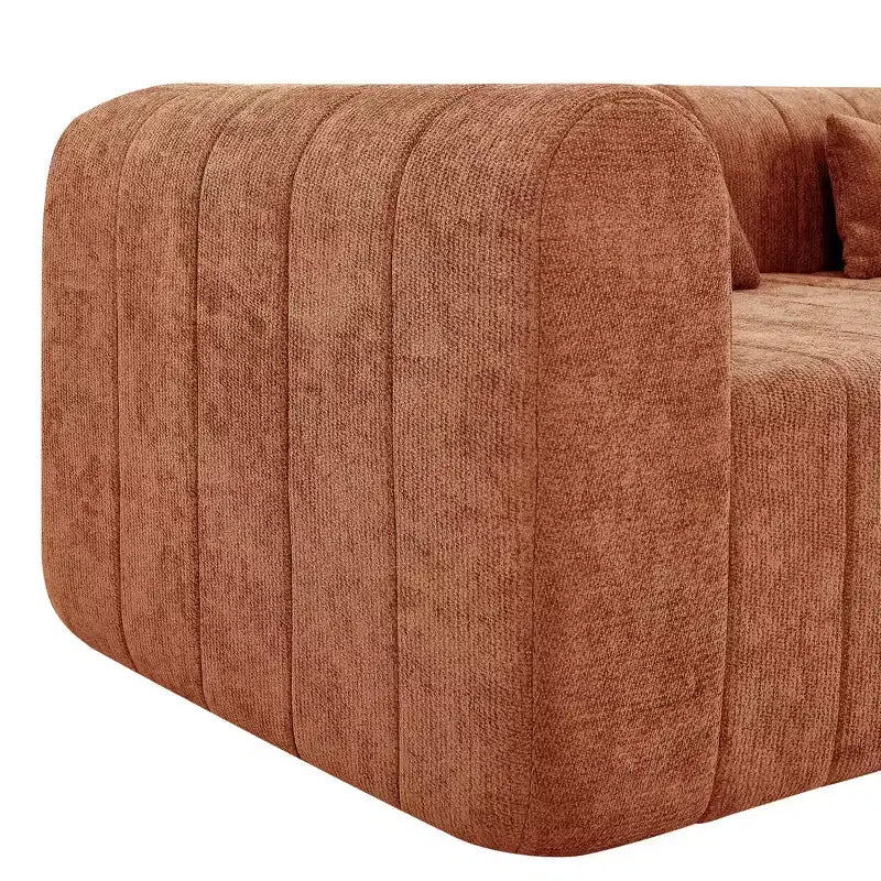 MAYEERTY 145.5-Inch Modular Sectional Sofa Beige Polyester Upholstery, 4-Piece Compressed Sponge Couch for Living Room