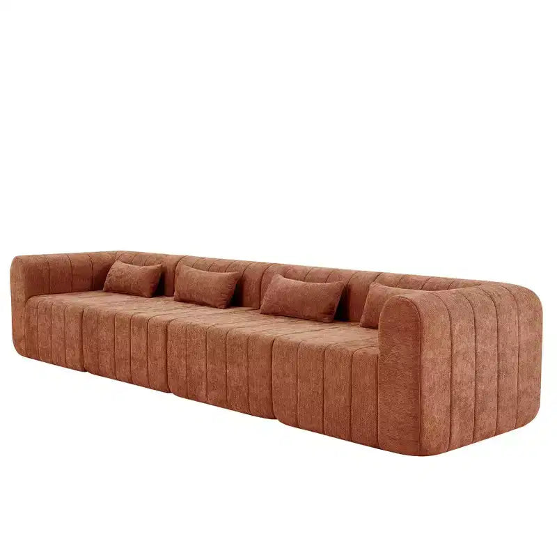 MAYEERTY 145.5-Inch Modular Sectional Sofa Beige Polyester Upholstery, 4-Piece Compressed Sponge Couch for Living Room