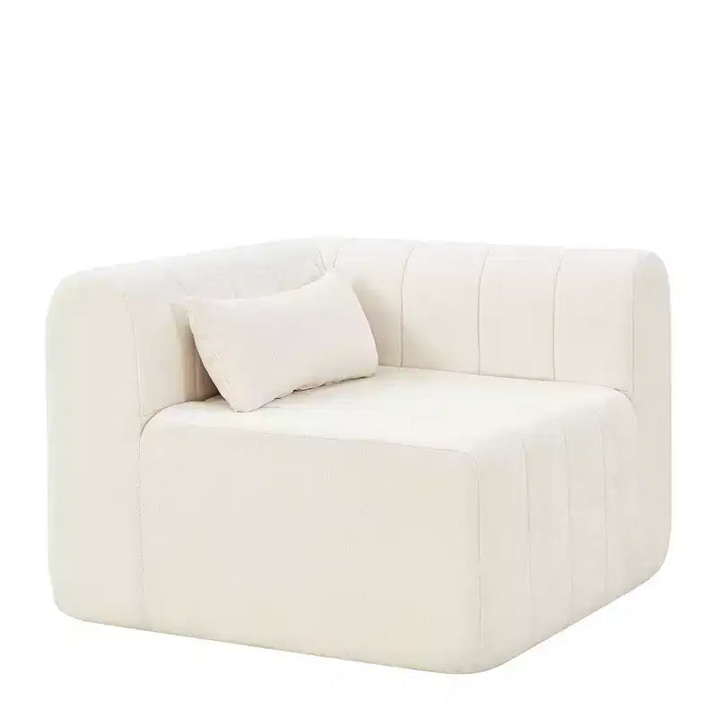 MAYEERTY 145.5-Inch Modular Sectional Sofa Beige Polyester Upholstery, 4-Piece Compressed Sponge Couch for Living Room