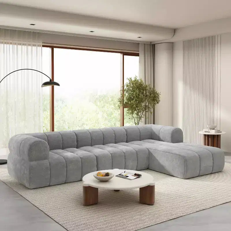 MAYEERTY 122-Inch L-Shaped Sectional Sofa, 2-Piece Fully Assembled, Right-Hand Chaise, High-Density Sponge