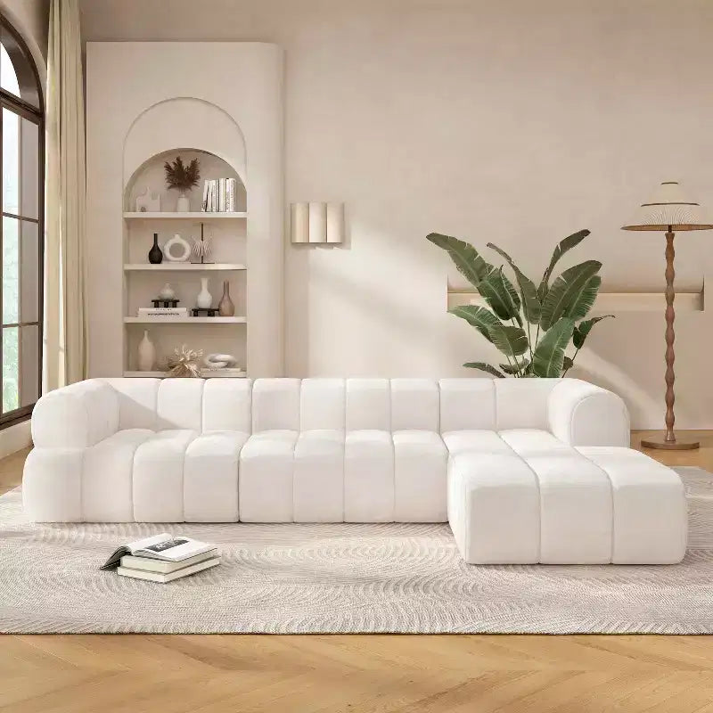 MAYEERTY 122-Inch L-Shaped Sectional Sofa, 2-Piece Fully Assembled, Right-Hand Chaise, High-Density Sponge