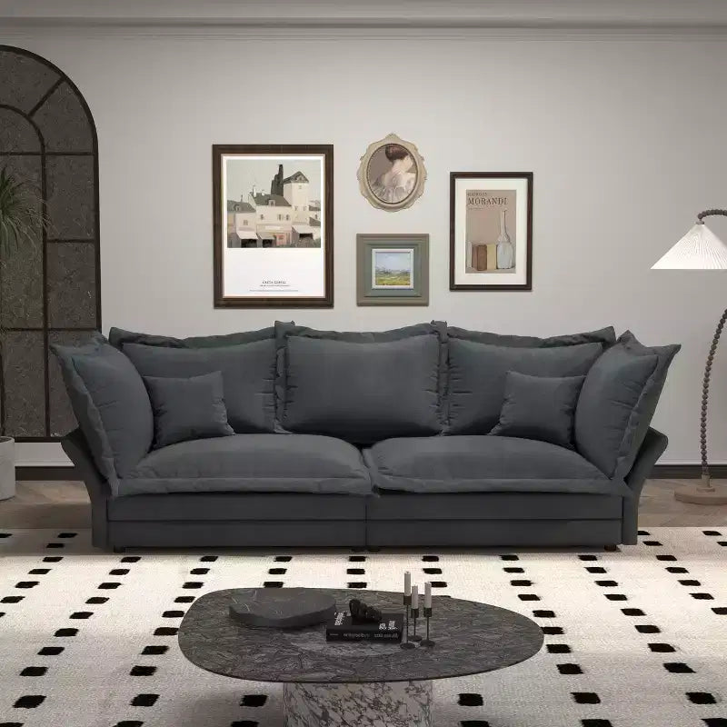 Sofa Modular Sectional, Deep Seat Couch with Large Pillows, Upholstered Sleeper Sofa for Apartment, Living Room, Hotel, Studio, Office