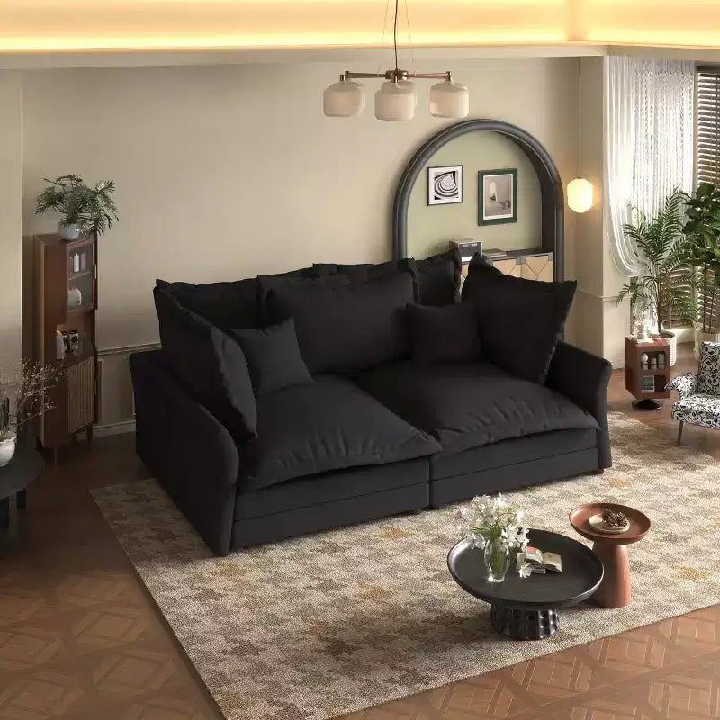 Sofa Modular Sectional, Deep Seat Couch with Large Pillows, Upholstered Sleeper Sofa for Apartment, Living Room, Hotel, Studio, Office