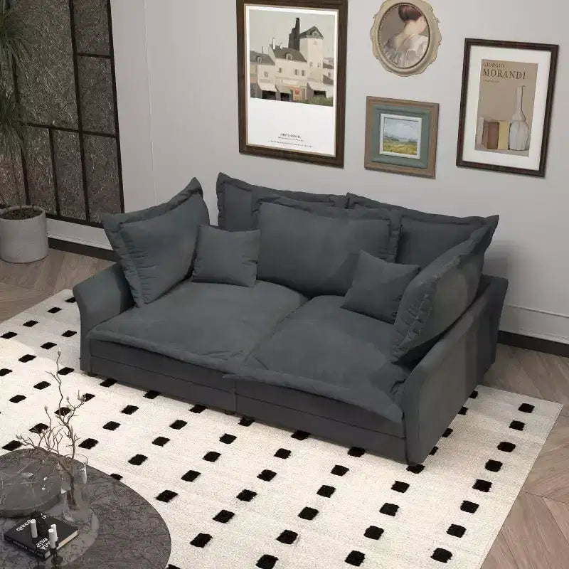 Sofá modular seccional, sofá de asiento profundo con almohadas grandes, sofá cama tapizado para apartamento, sala de estar, hotel, estudio, oficina