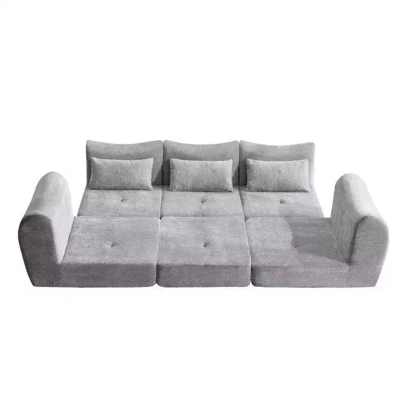 Modern Modular Sectional Sofa, Convertible Folding Sleeper Sofa Bed, Soft Chenille Compressed Sofa for Living Room, Bedroom-Panipeachy