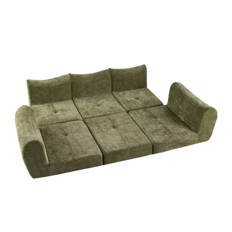 Modern Modular Sectional Sofa, Convertible Folding Sleeper Sofa Bed, Soft Chenille Compressed Sofa for Living Room, Bedroom-Panipeachy
