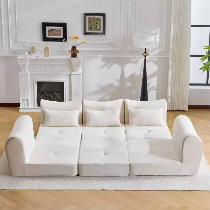 Modern Modular Sectional Sofa, Convertible Folding Sleeper Sofa Bed, Soft Chenille Compressed Sofa for Living Room, Bedroom-Panipeachy