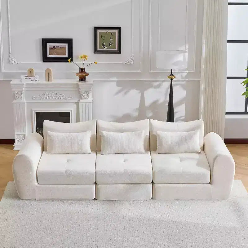 Modern Modular Sectional Sofa, Convertible Folding Sleeper Sofa Bed, Soft Chenille Compressed Sofa for Living Room, Bedroom-Panipeachy