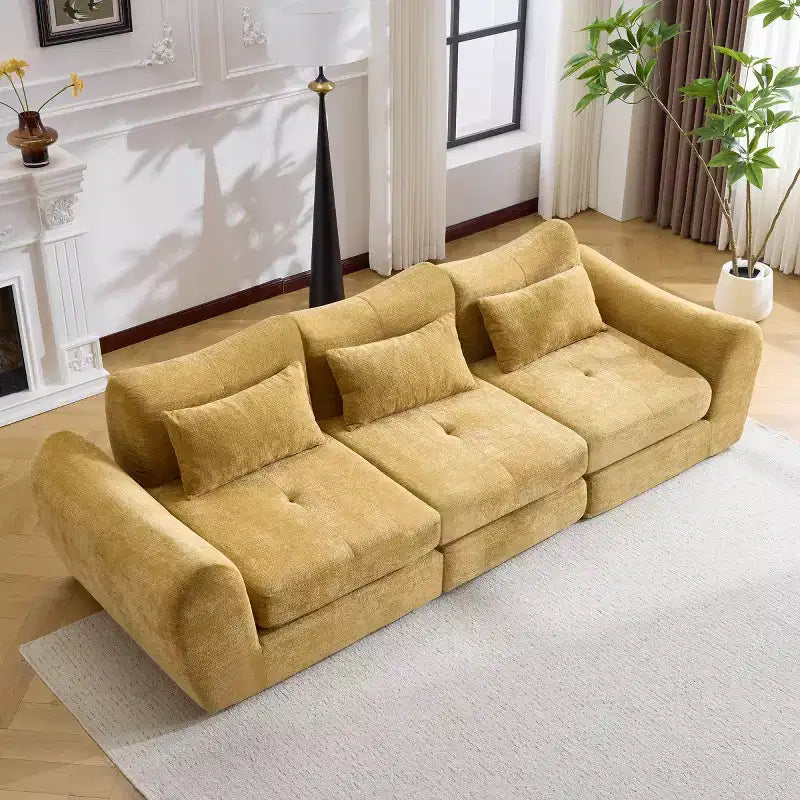 Modern Modular Sectional Sofa, Convertible Folding Sleeper Sofa Bed, Soft Chenille Compressed Sofa for Living Room, Bedroom-Panipeachy