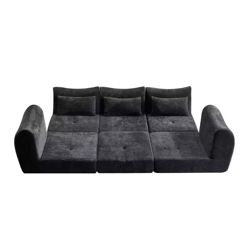 Modern Modular Sectional Sofa, Convertible Folding Sleeper Sofa Bed, Soft Chenille Compressed Sofa for Living Room, Bedroom-Panipeachy