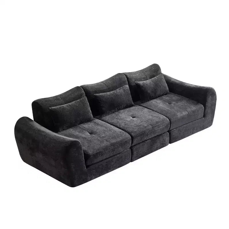 Modern Modular Sectional Sofa, Convertible Folding Sleeper Sofa Bed, Soft Chenille Compressed Sofa for Living Room, Bedroom-Panipeachy