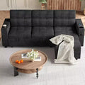 84'' Sofa Bedl-Shaped Sectional Sleeper Sofa with Pull Out BedReversible Storage Chaises Hidden Storage ArmrestsCup Holders & USB Charging Ports