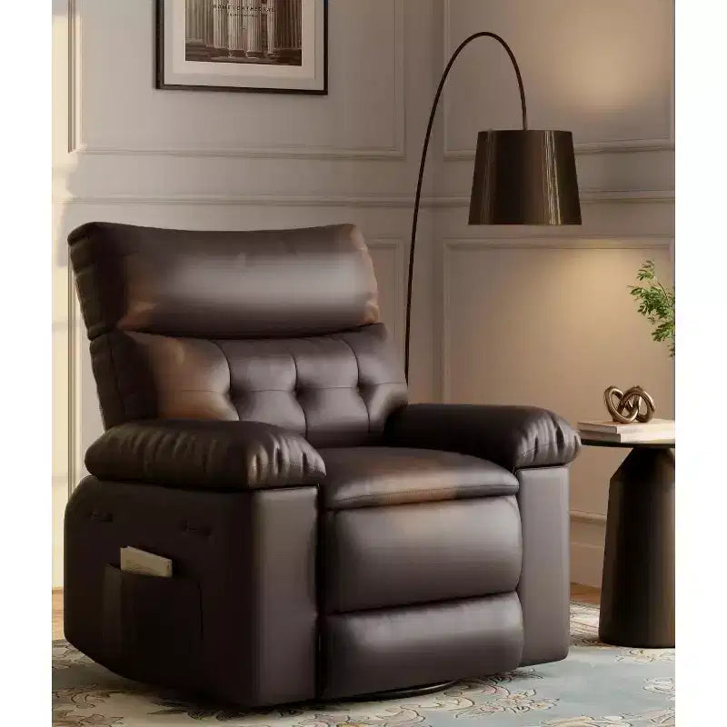Oversized Recliner Chair with Heat & Massage, Rocking Manual Recliner with Remote for Adults, Living Room/Bedroom/Nursery, Creamy