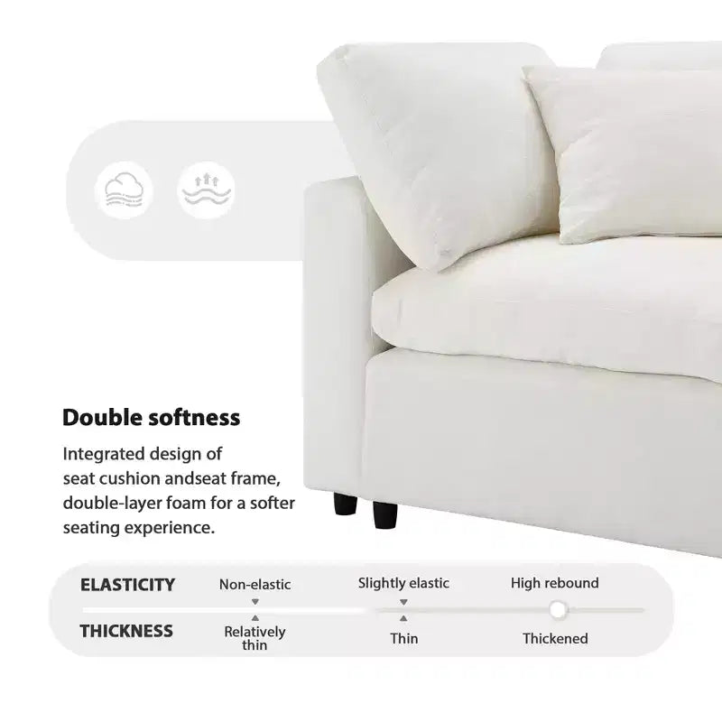 Polibi 6-Piece Modular Chenille Cloud Sofa Bed with Ottoman