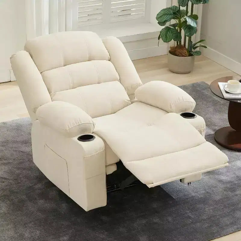 Large Recliner Chair 3 Reclining Positions up to 145 with 2 Cup Holder 2 Side and 2 Front Pockets for Living Room, Bedroom, Home Theater