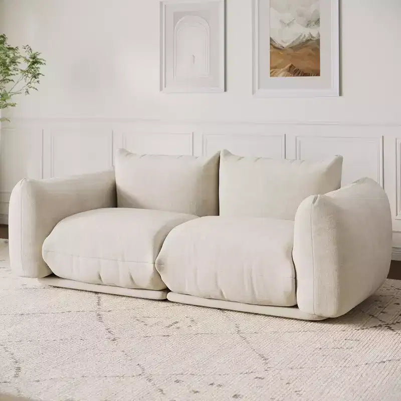 Chenille Fabric Modular Love Seat Sofa, 2-Seater Cloud Couch with High Resilience Cushioning, Boneless Design for Apartments & Living Rooms