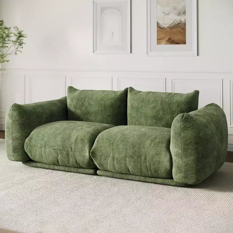 Chenille Fabric Modular Love Seat Sofa, 2-Seater Cloud Couch with High Resilience Cushioning, Boneless Design for Apartments & Living Rooms