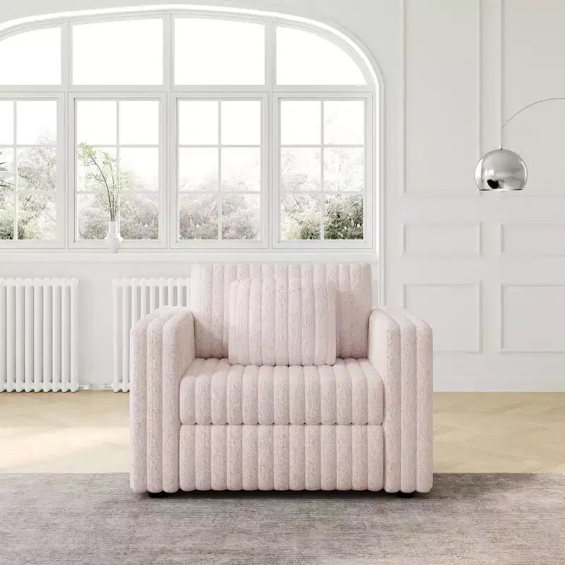 TUYOHW Sofá individual moderno de 44,9 pulgadas con 2 almohadas para sala de estar, apartamento u oficina