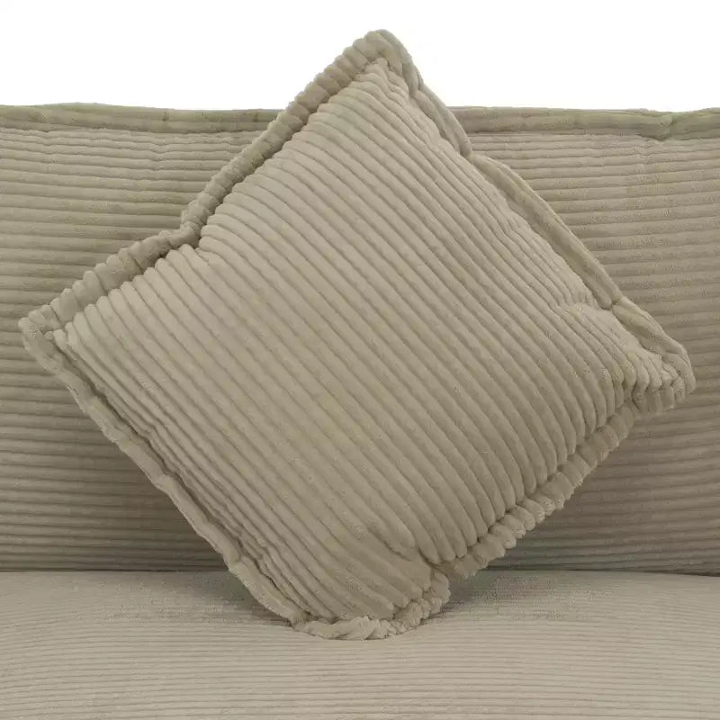 MAYEERTY 70.8 Modern Sofa Modular Sofa Upholstered Corduroy with Four Pillows for Living Room Brown