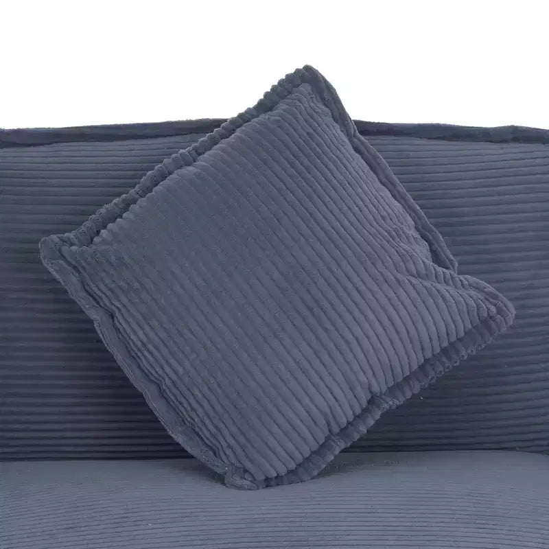 MAYEERTY 70.8 Modern Sofa Modular Sofa Upholstered Corduroy with Four Pillows for Living Room Blue