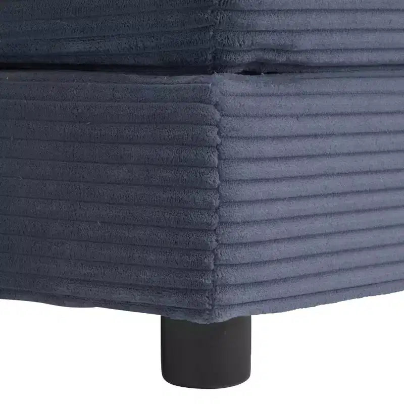 MAYEERTY 141.6 Modern Modular Sofa Upholsteres Corduroy with Four Pillows for Living Room Blue