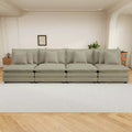MAYEERTY 141.6 Modern Modular Sofa Upholsteres Corduroy with Four Pillows for Living Room Brown