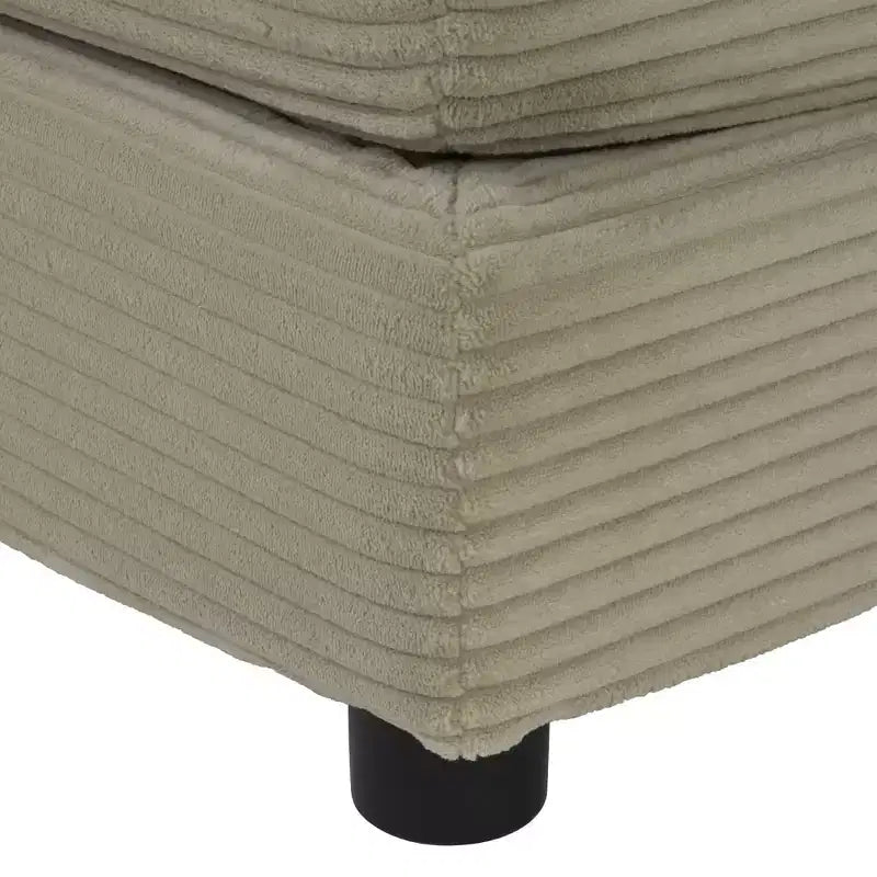 MAYEERTY 141.6 Modern Modular Sofa Upholsteres Corduroy with Four Pillows for Living Room Brown