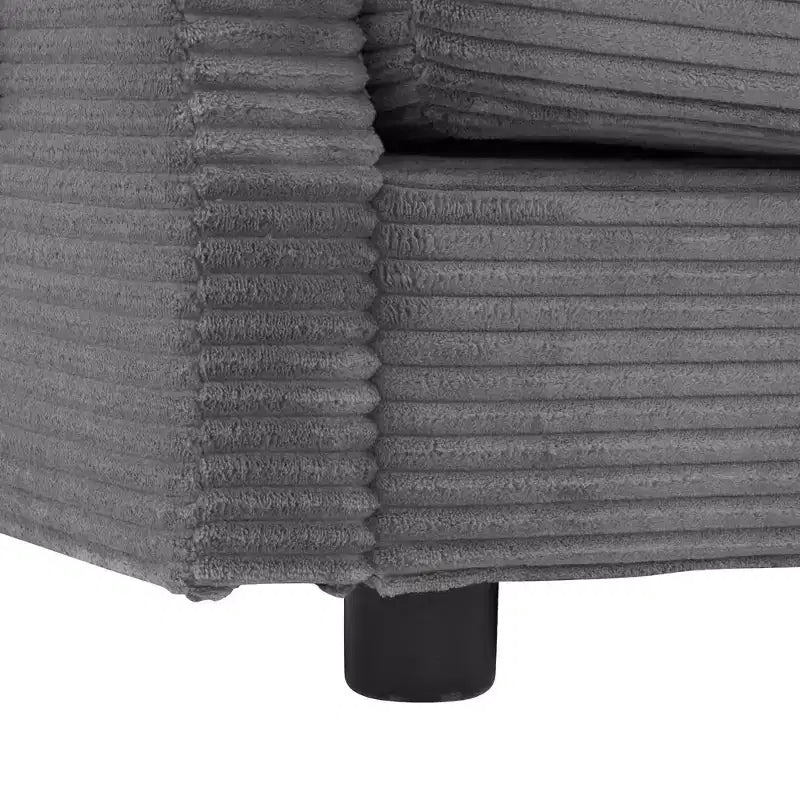 MAYEERTY 141.6 Modern Modular Sofa Upholsteres Corduroy with Four Pillows for Living Room Gray