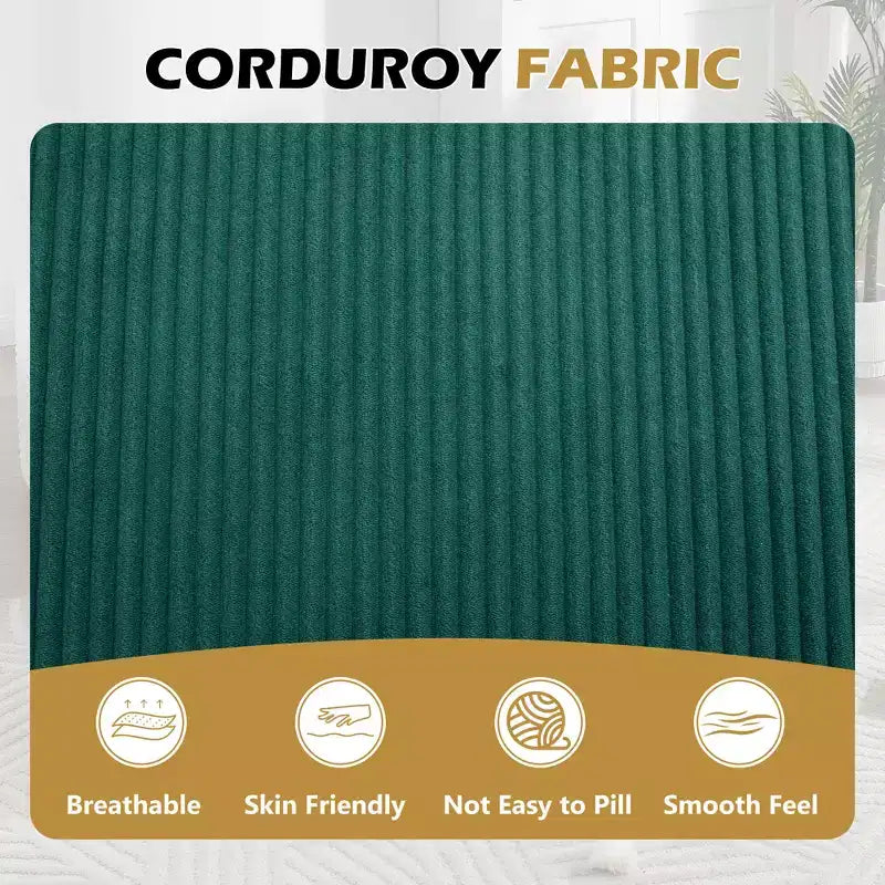 67.5 Corduroy Chaise Lounge Chair, Wide Seat, Deep Seating King Chair with 2 Pillows, Convertible Frameless Sofa Bed for Living Room