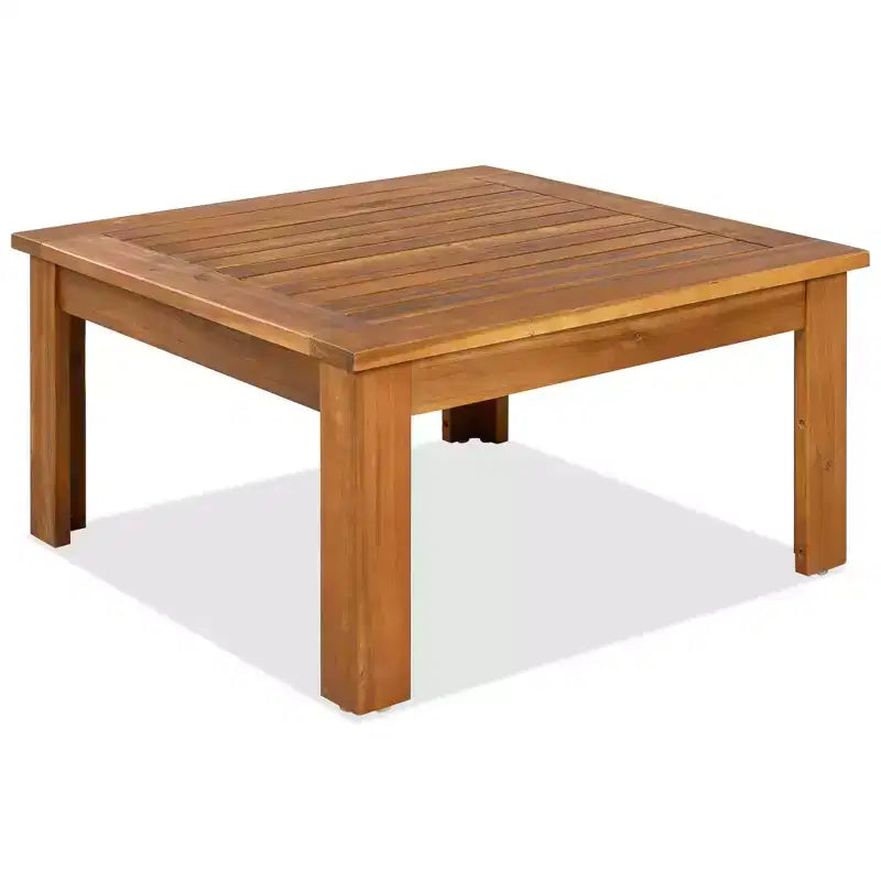 GDFStudio Alberta Juego de sofá moderno en forma de L de 4 piezas para patio de madera de acacia con reposabrazos de cuerda trenzada, mesa de centro y cojines