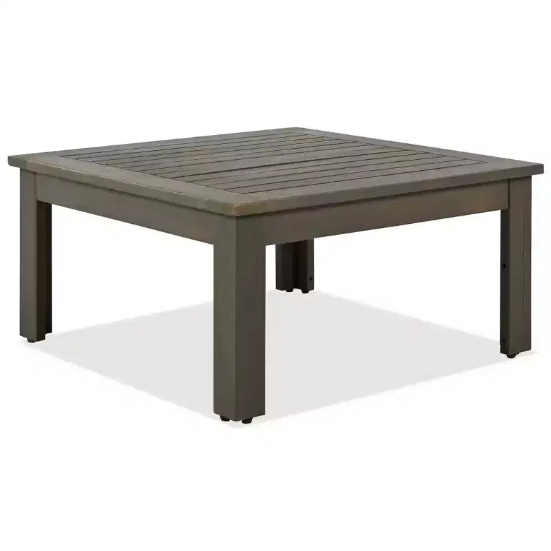 GDFStudio Alberta Juego de sofá moderno en forma de L de 4 piezas para patio de madera de acacia con reposabrazos de cuerda trenzada, mesa de centro y cojines