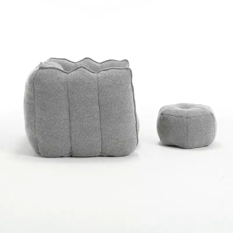 Soft Bean Bag Chair with High-Resilient Foam, Square Lazy Sofa with Footstool, Cover for Adults for Gaming, Reading, or Watching TV