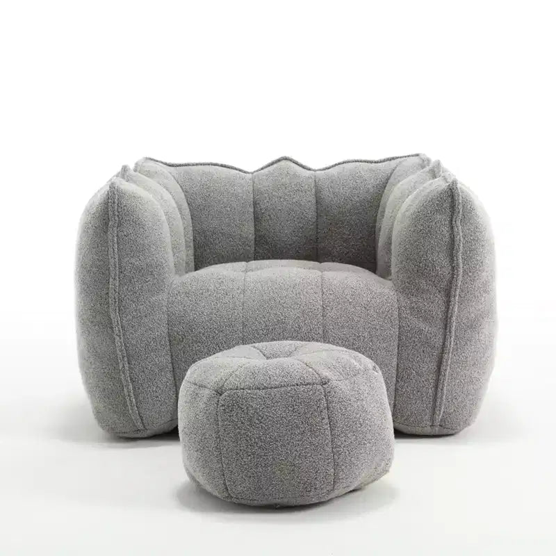 Soft Bean Bag Chair with High-Resilient Foam, Square Lazy Sofa with Footstool, Cover for Adults for Gaming, Reading, or Watching TV