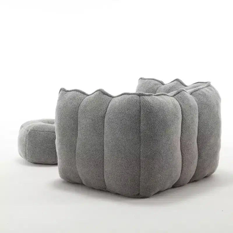 Soft Bean Bag Chair with High-Resilient Foam, Square Lazy Sofa with Footstool, Cover for Adults for Gaming, Reading, or Watching TV