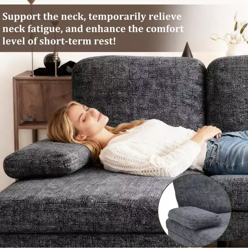 U-Shaped Combination Sofa Double Lounge Chair Chenille Fabric 4-Seat Living Room Furniture