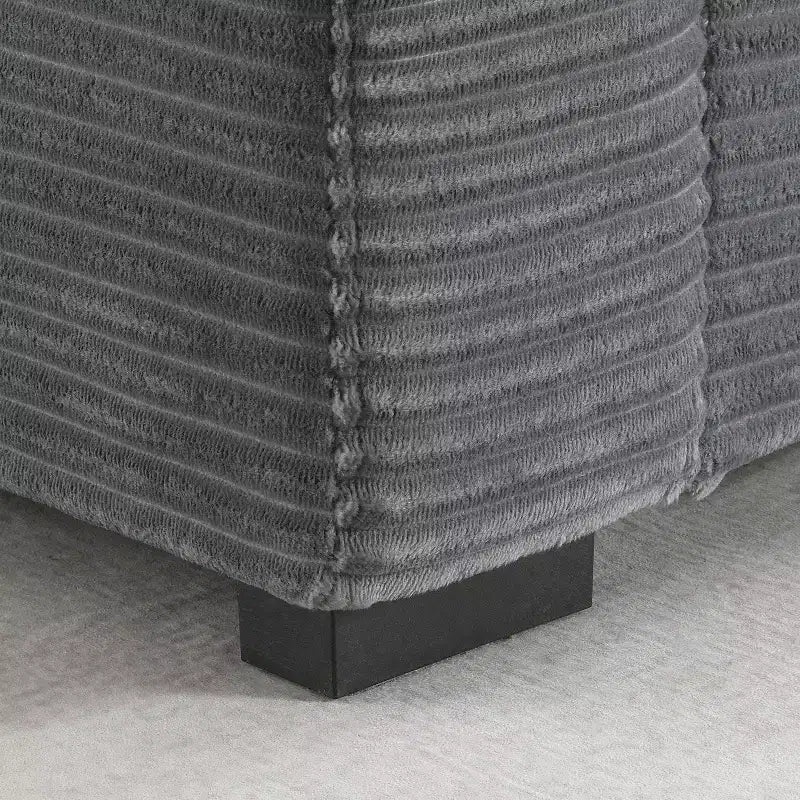 106 Convertible L Shaped Sectional Sofa Corduroy Corner Couch with Armrest Storage Cup Holders USB Charger Oversized Comfy Modular Sofa