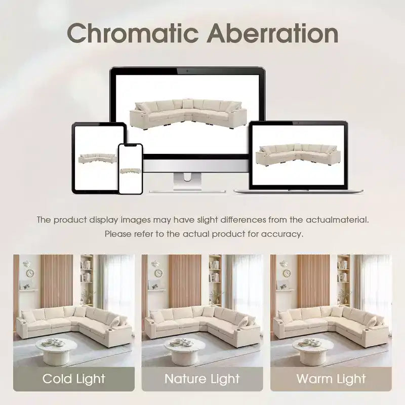 106 Convertible L Shaped Sectional Sofa Corduroy Corner Couch with Armrest Storage Cup Holders USB Charger Oversized Comfy Modular Sofa