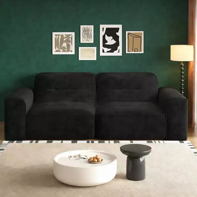 83.6 Modular Sectional 3-Seater Sofa with Tufted Design,Modern Sparkling Chenille Sofa,Deep Seat Couch for Living Room,Apartment, Office,Studio