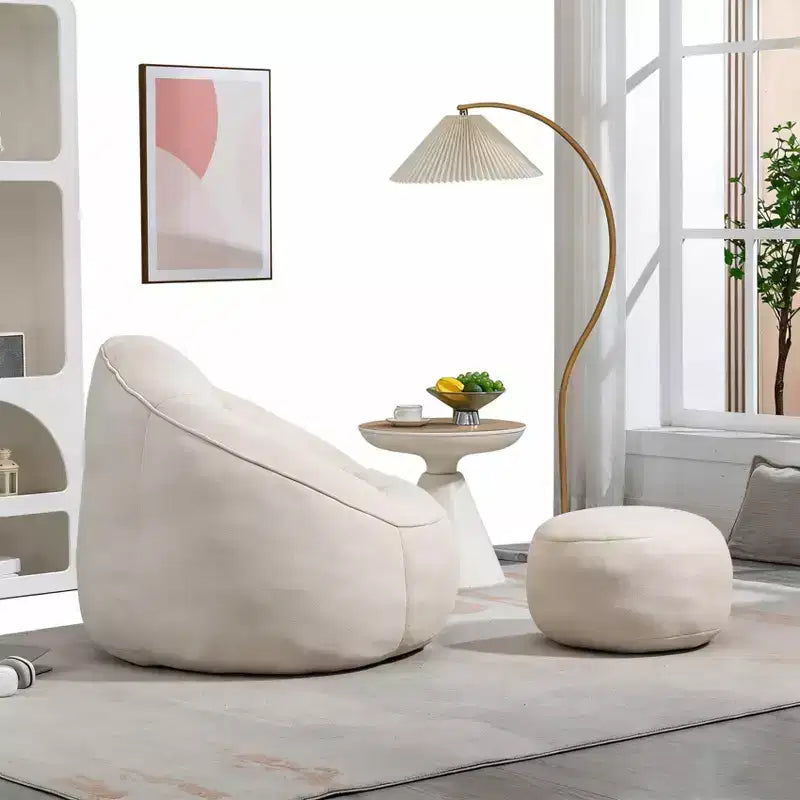 Bedding Bean Bag Sofa Chair High Pressure Foam Bean Bag Chair Adult Material with Padded Foam Padding Compressed Bean Bag With Footrest