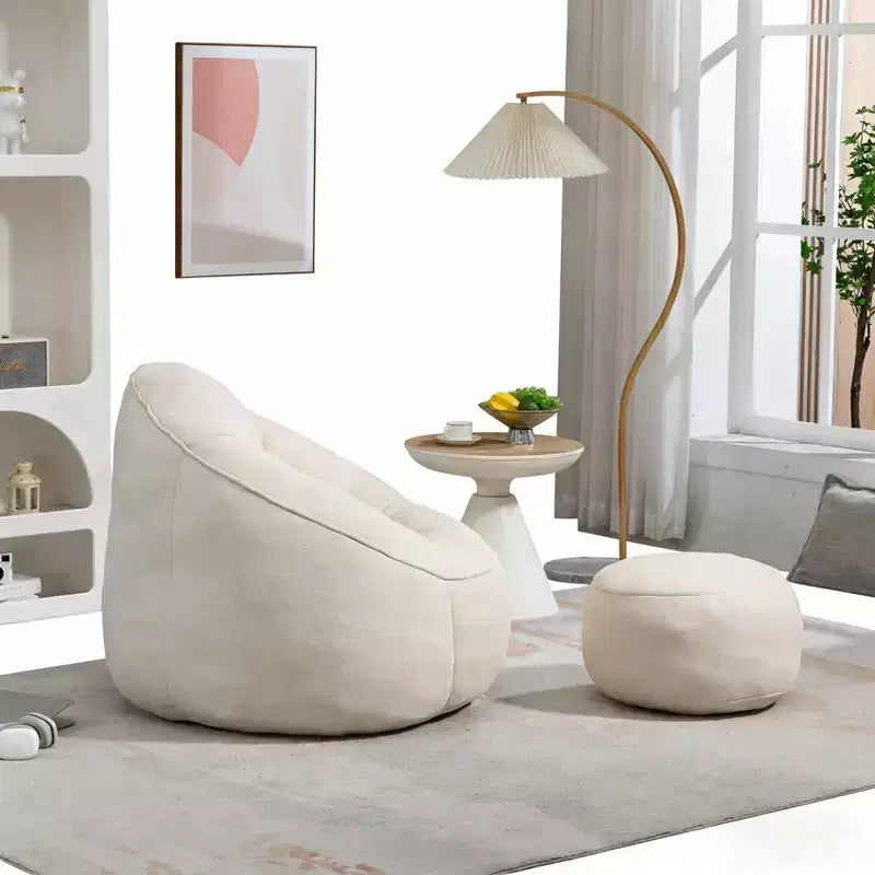 Bedding Bean Bag Sofa Chair High Pressure Foam Bean Bag Chair Adult Material with Padded Foam Padding Compressed Bean Bag With Footrest