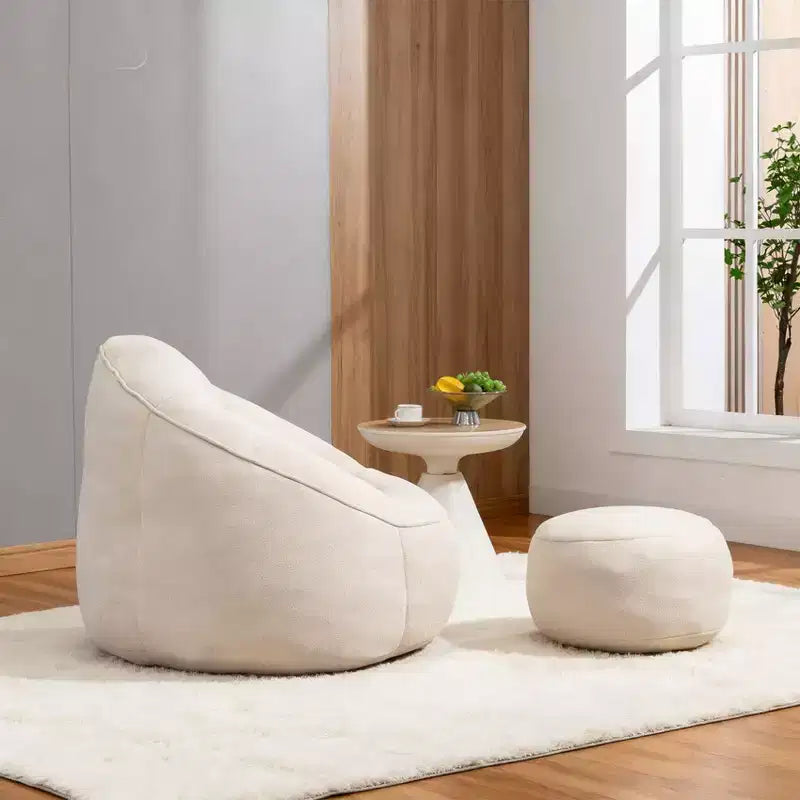 Bedding Bean Bag Sofa Chair High Pressure Foam Bean Bag Chair Adult Material with Padded Foam Padding Compressed Bean Bag With Footrest