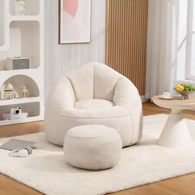 Bedding Bean Bag Sofa Chair High Pressure Foam Bean Bag Chair Adult Material with Padded Foam Padding Compressed Bean Bag With Footrest